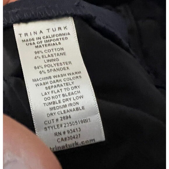 Trina Turk Ore Cropped Boot Pants  Size 2  Navy Mid-Rise Kick Flare Leg - Picture 11 of 16